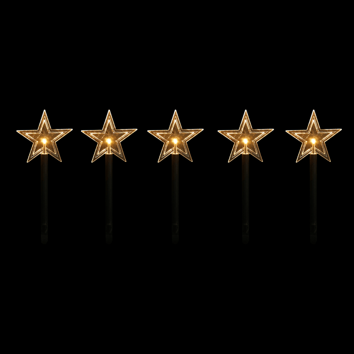 Solar Star Path Lights 5 Pack - available in 2 Colours - Christmas Factory
