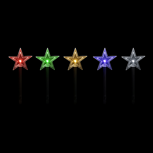 Solar Star Path Lights 5 Pack - available in 2 Colours - Christmas Factory